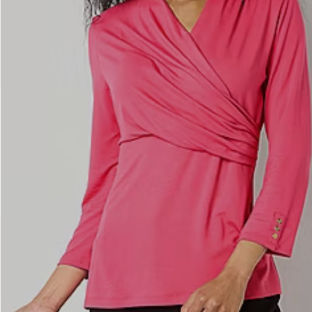 NWT Elegant Women's Red Wrap Top Oversized Small